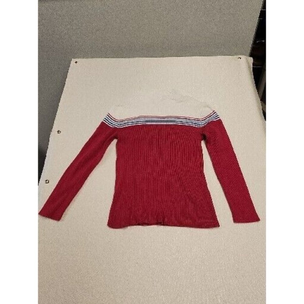 Appleseed Womens  Knit‎ Cotton Turtleneck Sweater Pink White Size M
